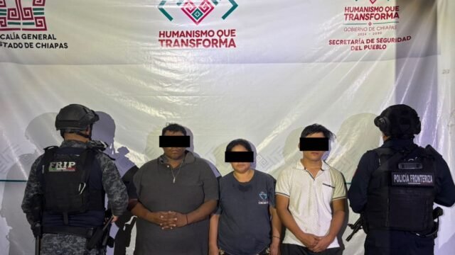 Detienen a tres personas con presunto cristal en operativo de seguridad en Tapachula