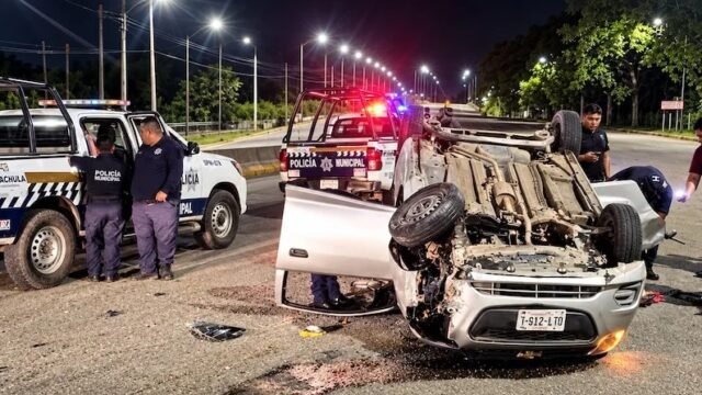 Accidente vehicular deja un lesionado grave en Tapachula durante la madrugada