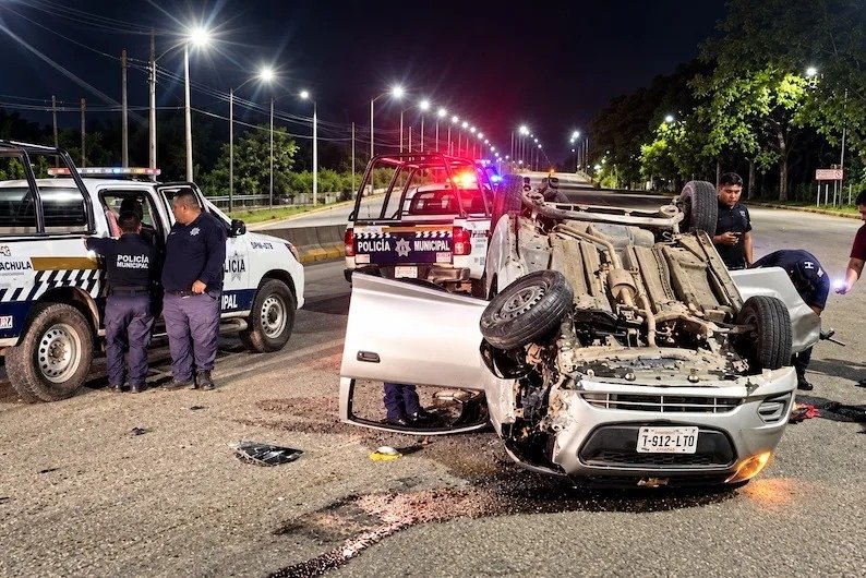 Accidente vehicular deja un lesionado grave en Tapachula durante la madrugada
