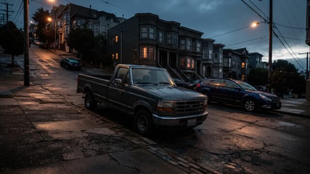 Camioneta sin control choca contra dos autos estacionados en Berriozábal