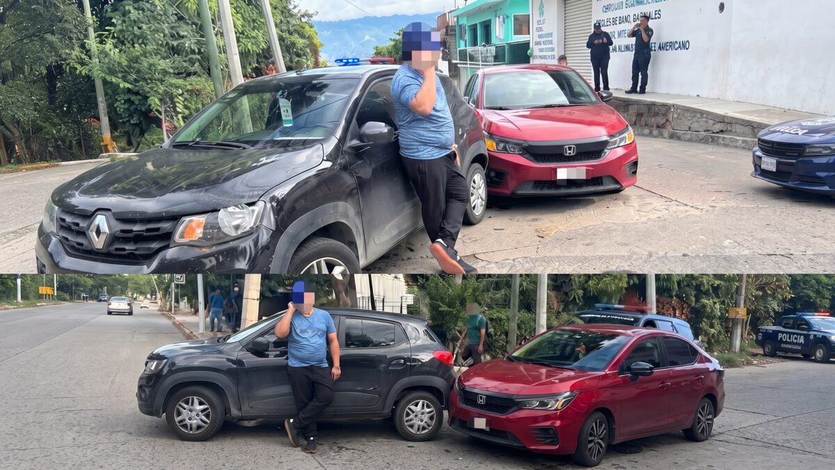 Choque por alcance entre dos autos deja daños materiales en Libramiento Sur de Tuxtla