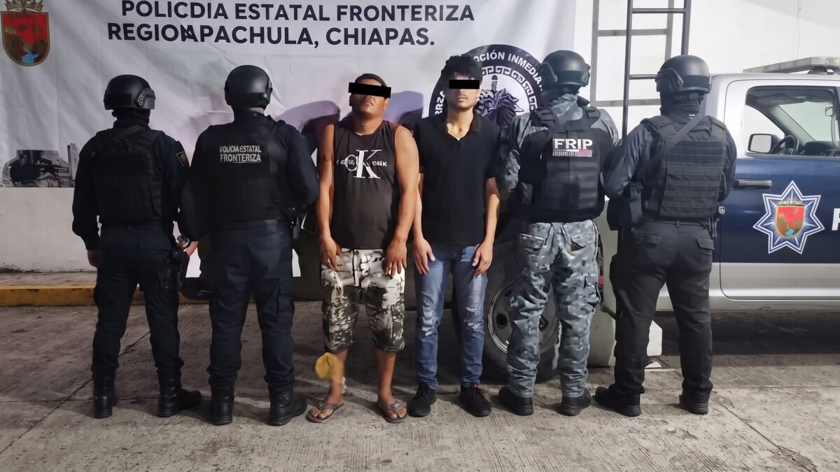 Detienen a dos hombres con armas y cristal en Mazatán; uno era buscado por desaparición