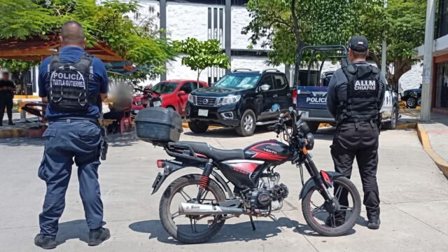 Localizan motocicleta con reporte de robo en el norte de Tuxtla Gutiérrez