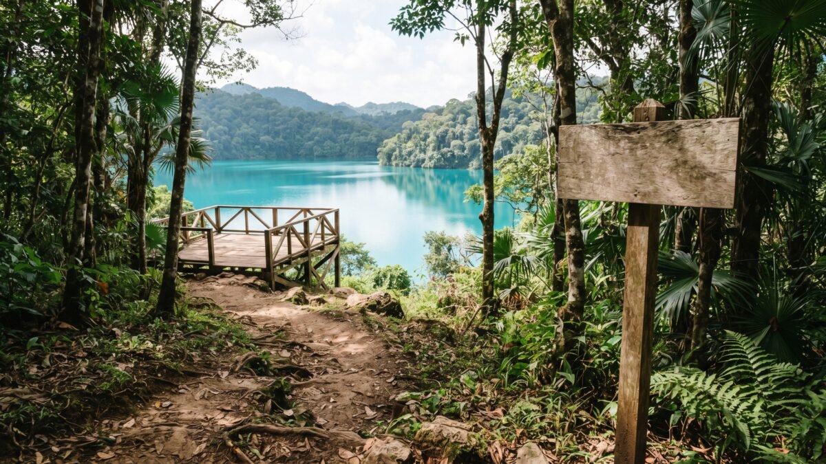 Preparan rehabilitación del sendero El Perol en Lagunas de Montebello, en La Trinitaria
