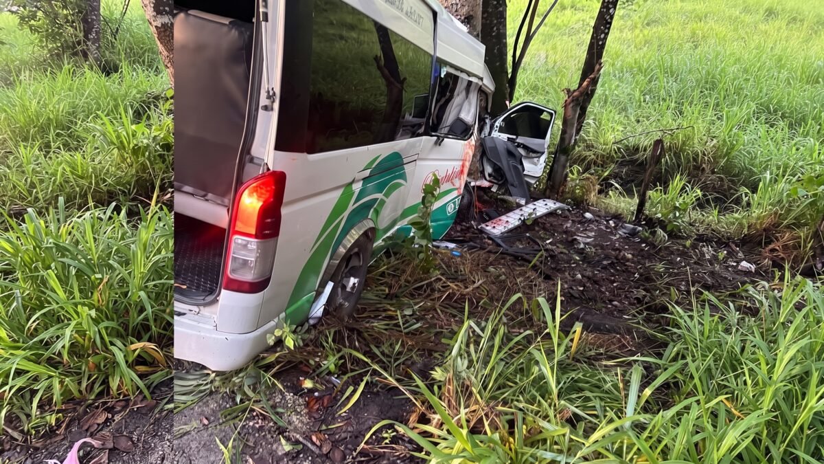 Urvan choca contra árbol en carretera Palenque-Benemérito y deja un muerto