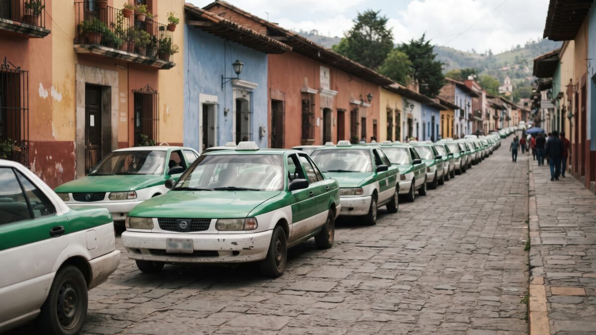 A medio parque y contra las apps: taxistas exigen regular a Didi y Uber en Chiapas