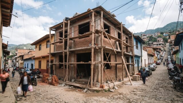 Albañil resulta lesionado tras caer de obra en el centro de Venustiano Carranza