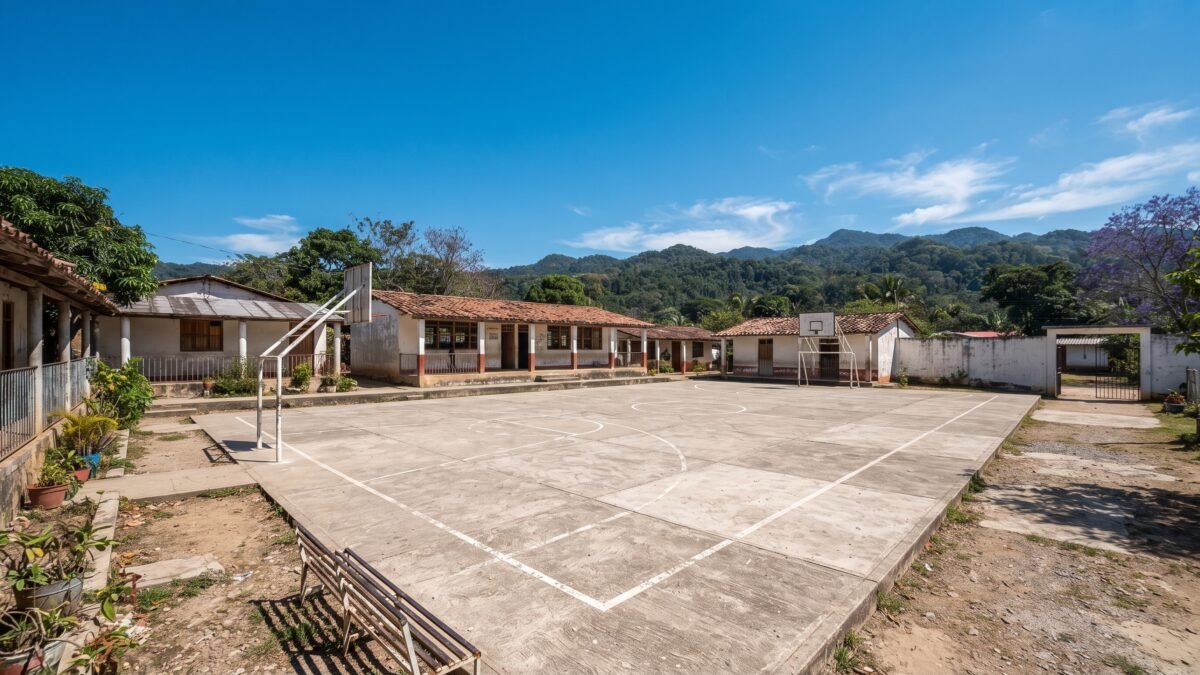 Anuncian construcción de domo en primaria de Berriozábal para actividades escolares