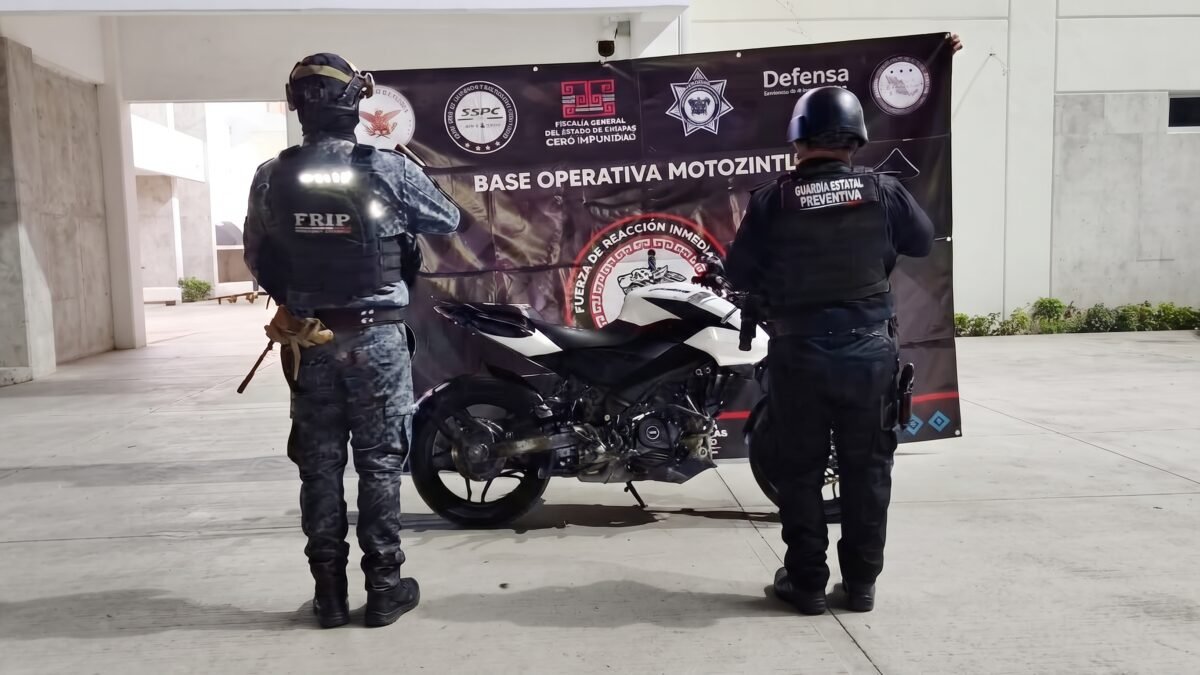 Aseguran en Motozintla motocicleta con reporte de robo en Guatemala