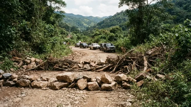 Bloquean carretera El Parral-Tuxtla para exigir pavimentación a Villahidalgo