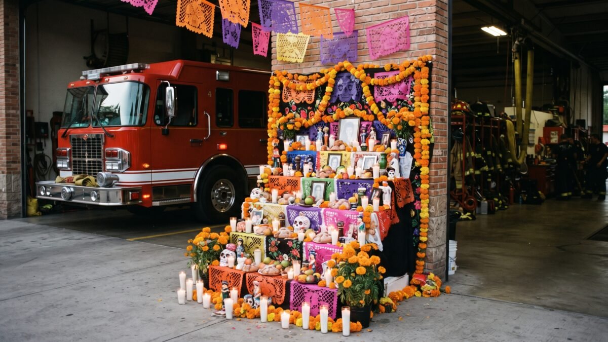 Bomberos de Tapachula elaboran altar de Día de Muertos y liberan cinco mazacuatas