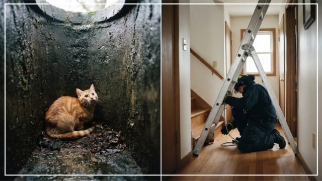 Bomberos rescatan a gato atrapado en una cisterna en Tuxtla Gutiérrez
