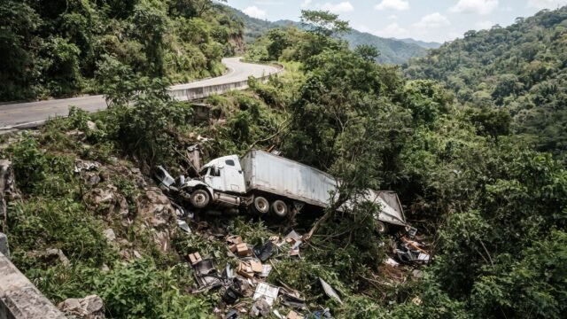 Camión cargado de azúcar cae a barranco en Betania y deja conductor lesionado