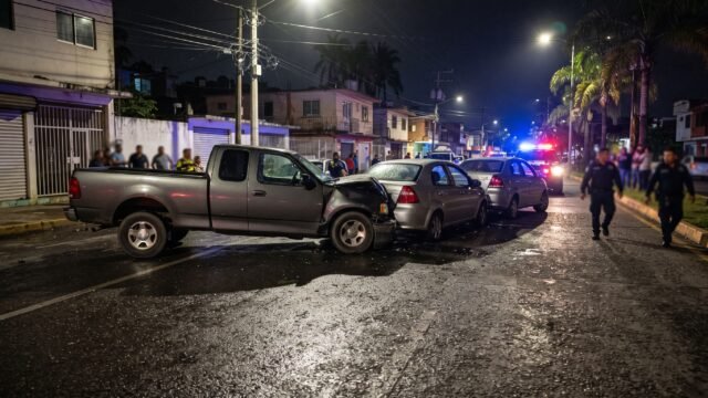 Camioneta choca contra tres vehículos y deja daños materiales en Tapachula