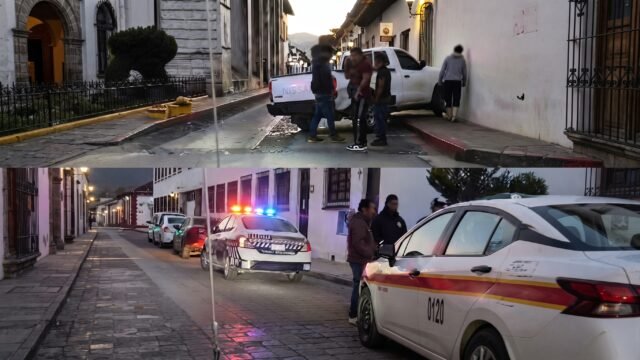 Camioneta se pasa un alto y es embestida por taxi en el centro de San Cristóbal