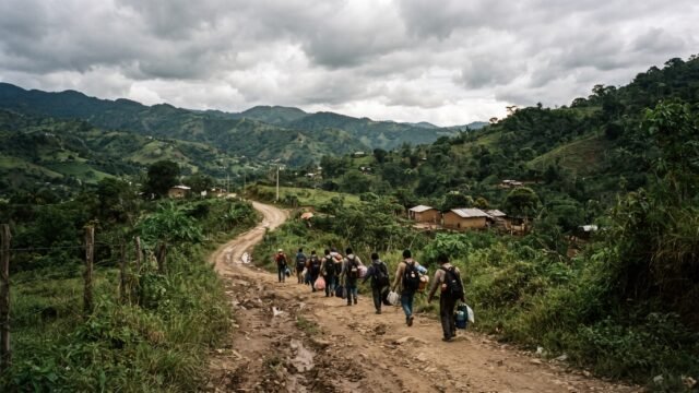 Caravana migrante llega a Mapastepec tras caminar 30 kilómetros bajo lluvia