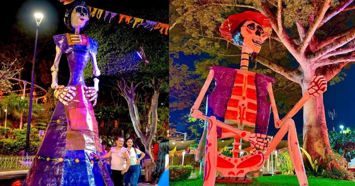 Catrinas gigantes toman el parque: Berriozábal se vuelve parada obligada del Día de Muertos