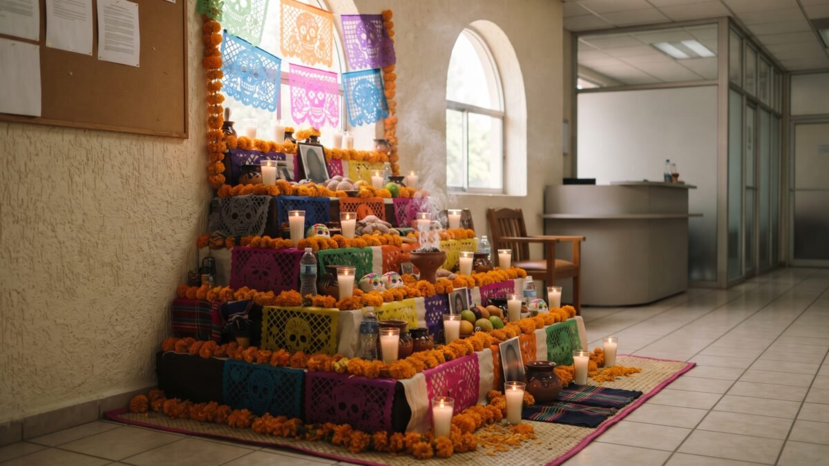 Cempasúchil y veladoras toman Caminos: celebran Todos Santos con altar y calabacita tía