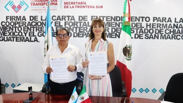 Chiapas y San Marcos firman carta de entendimiento para impulsar la frontera sur