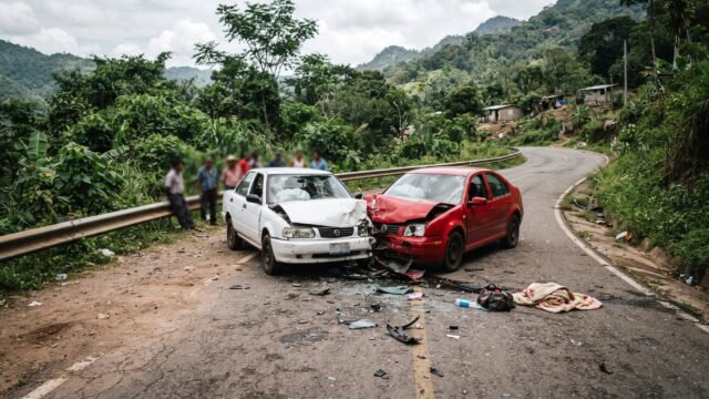 Choque frontal deja una persona lesionada en tramo Balashté, Ocosingo