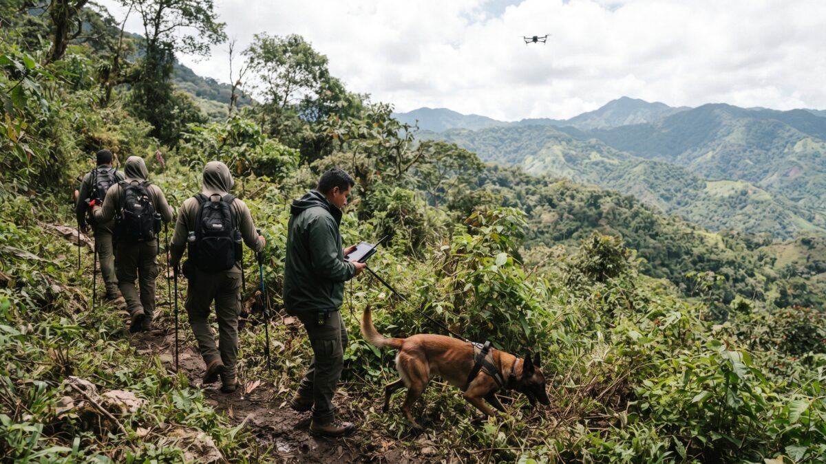 Con perros y drones buscan a personas desaparecidas en Acala