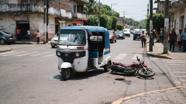 Con sirena prendida y sin emergencia: motociclista choca contra mototaxi y acaba en el hospital en Coita
