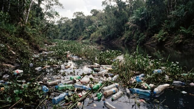 Denuncian contaminación del río Lagartero con envases de químicos en Arriaga