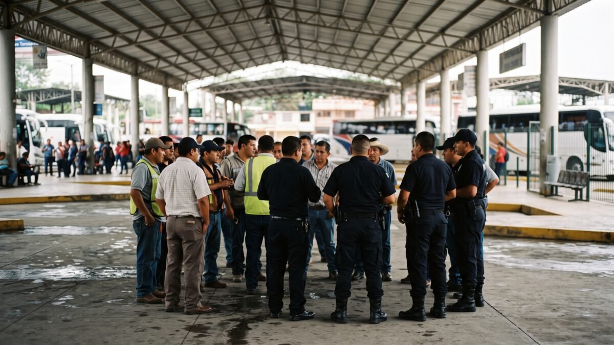 Despliegan operativo de seguridad en terminales de transporte en Villaflores