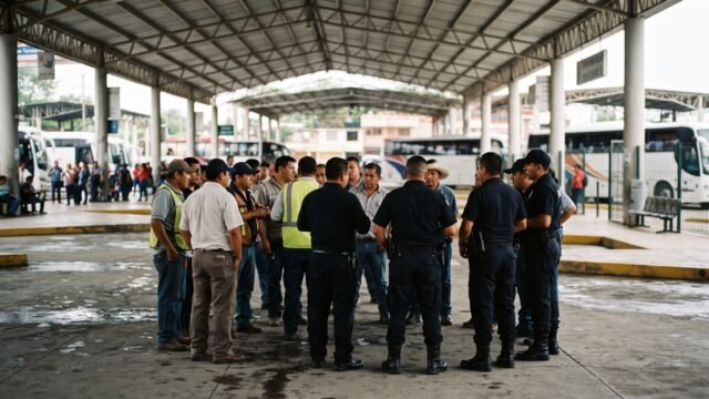 Despliegan operativo de seguridad en terminales de transporte en Villaflores