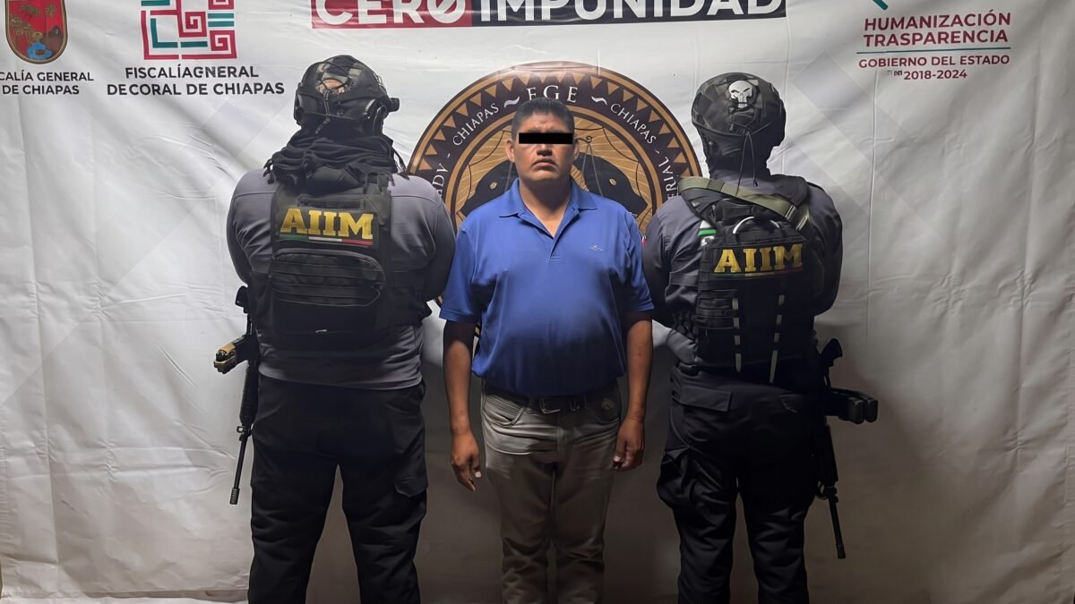 Detienen a Alonso N. por presunto homicidio cometido en junio en Tenejapa