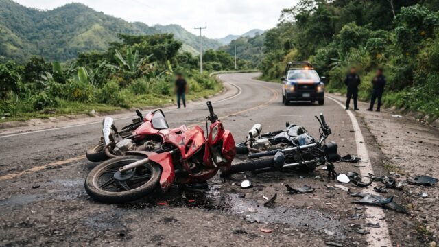Dos motociclistas quedan graves tras chocar de frente en Teopisca
