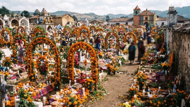 Entre cempasúchil y altares: La Trinitaria abre cuatro días de fiesta en su panteón por Día de Muertos