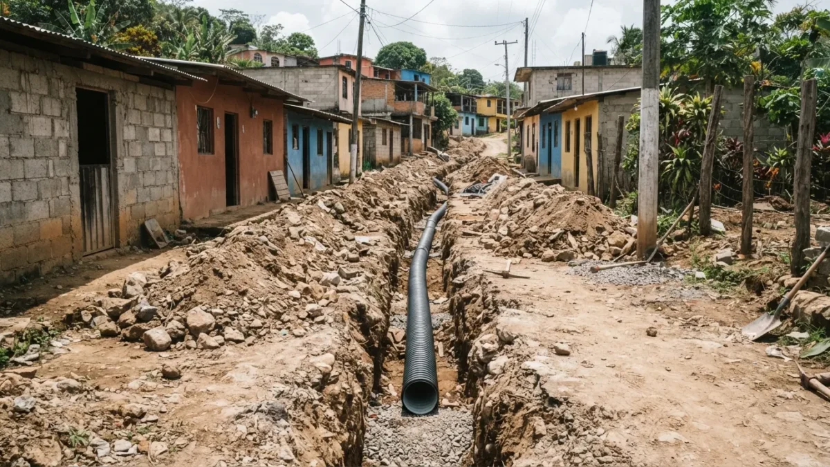 Entregan ampliación de drenaje sanitario en barrio San Isidro de La Trinitaria