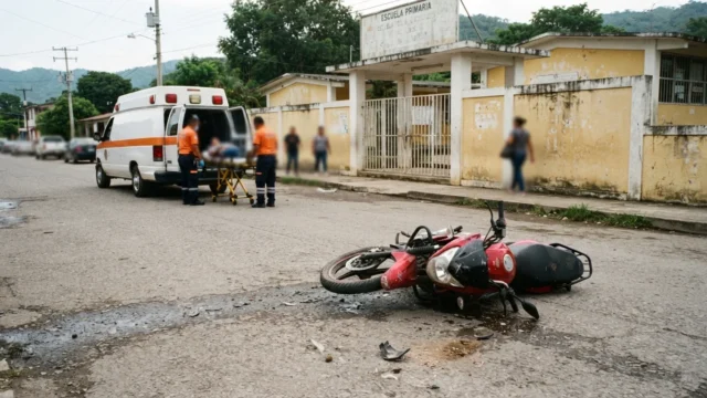 Estudiante en motocicleta resulta lesionado tras ser arrollado en Cintalapa