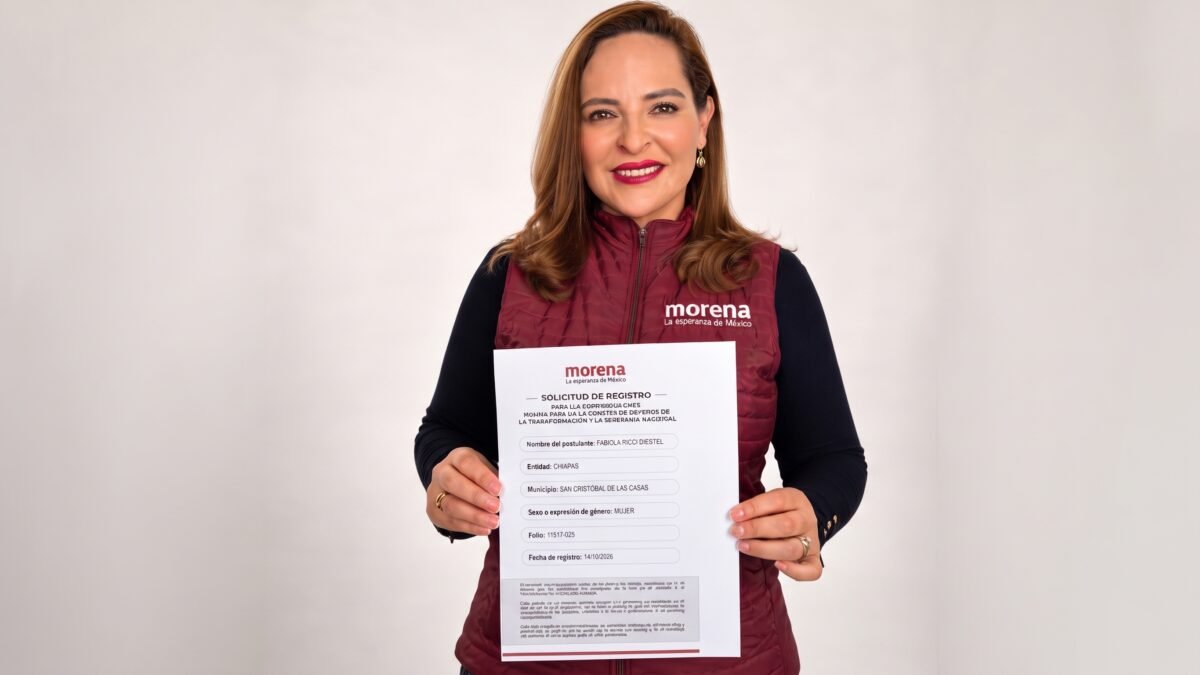 Fabiola Ricci Diestel se registra para la coordinación de Morena en San Cristóbal