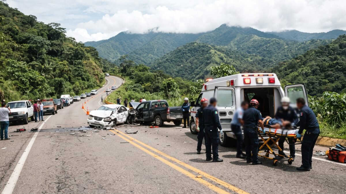 Familia de cuatro resulta herida en accidente rumbo a Ángel Albino Corzo