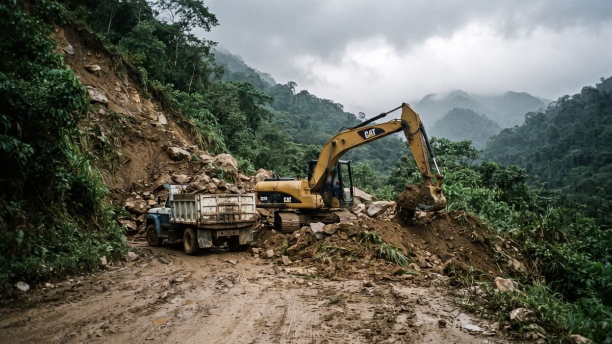 Frente frío 2 deja daños en 15 viviendas y deslaves en carreteras de Chilón