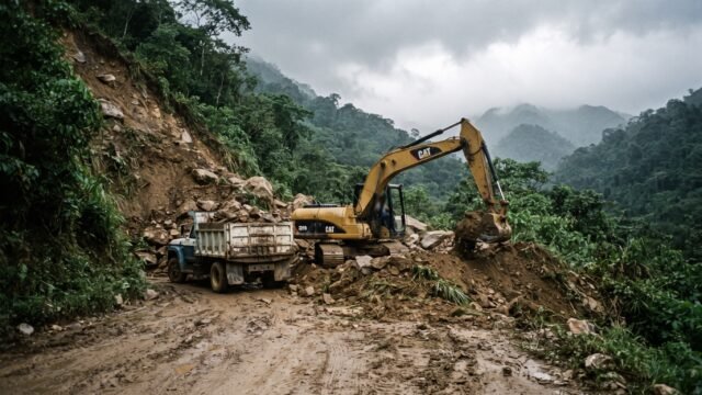 Frente frío 2 deja daños en 15 viviendas y deslaves en carreteras de Chilón