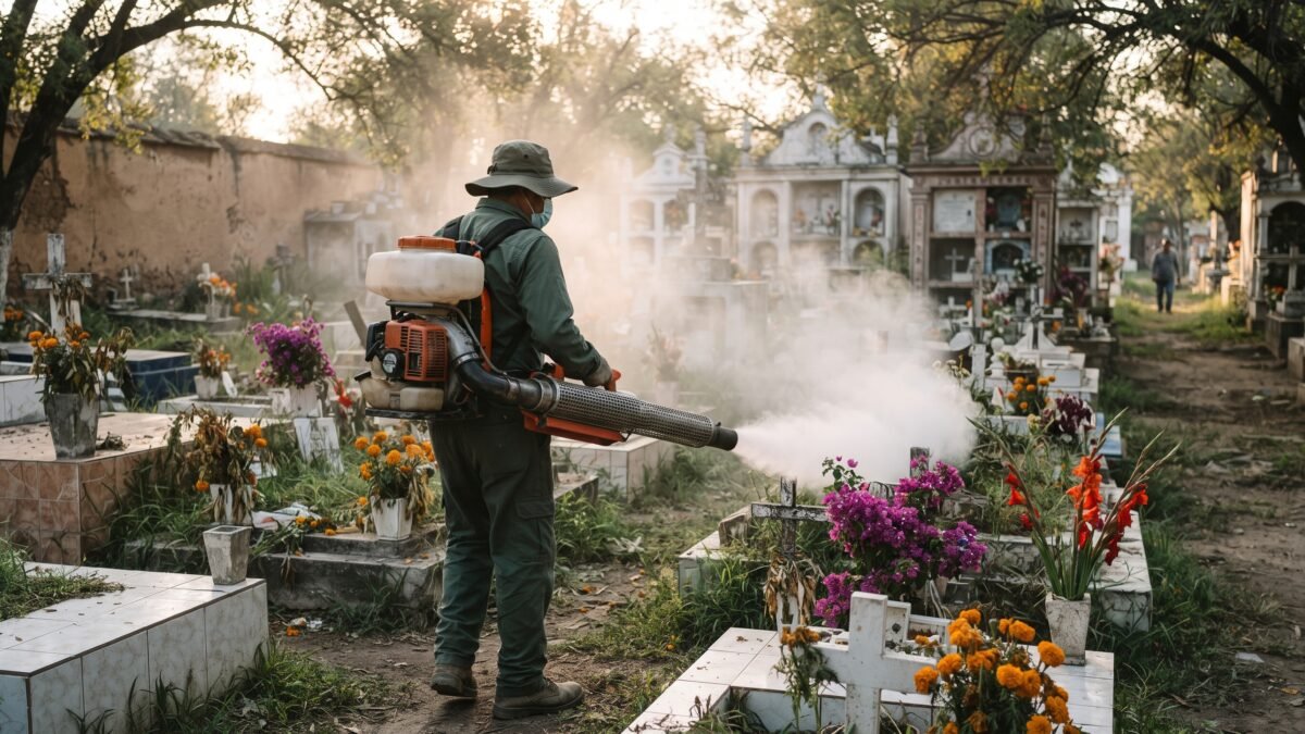 Fumigan 37 panteones del Soconusco para frenar al dengue antes del Día de Muertos