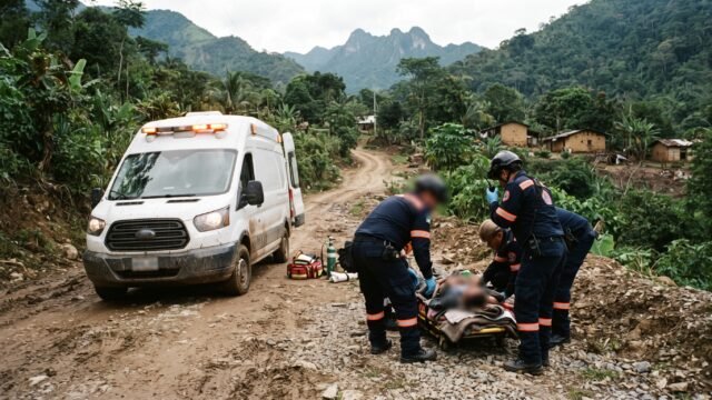 Hombre sufre convulsiones en camino de terracería en Palenque