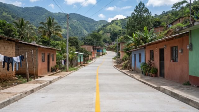 Inauguran más de un kilómetro de calles de concreto en San Isidro Zapotal, La Independencia