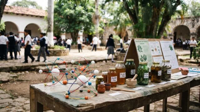 Jarabe de bugambilia y átomos gigantes: CECyT 07 Tapilula pone la ciencia en manos de sus alumnos