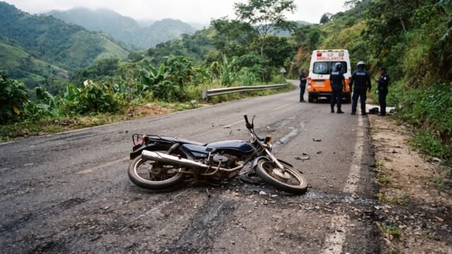 Joven motociclista resulta gravemente herido tras derrapar en carretera de Yajalón