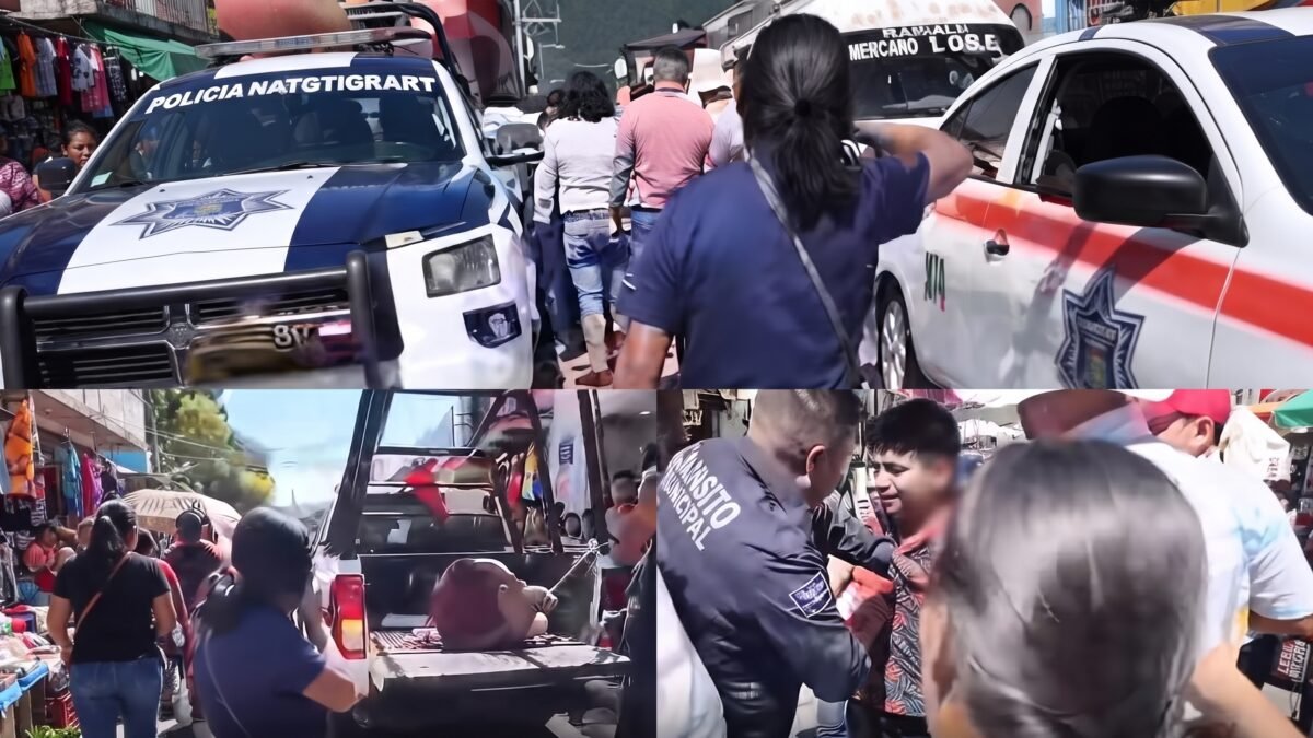 ¡Le alzó la mano a su esposa en pleno mercado y los locatarios lo frenaron en San Cristóbal!