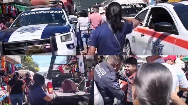 ¡Le alzó la mano a su esposa en pleno mercado y los locatarios lo frenaron en San Cristóbal!