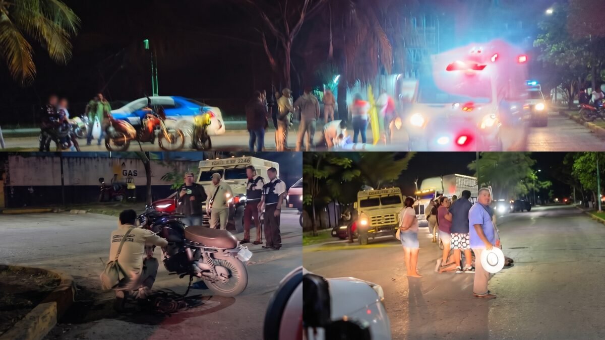 Le corta el paso en Palenque: camioneta de valores embiste a motociclista y lo deja tendido
