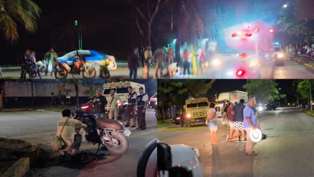 Le corta el paso en Palenque: camioneta de valores embiste a motociclista y lo deja tendido