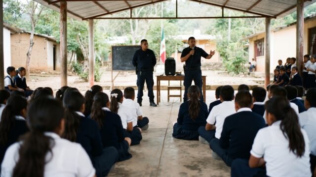 Llevan la paz a las aulas: Fiscalía y fuerzas federales toman escuela en San Cristóbal