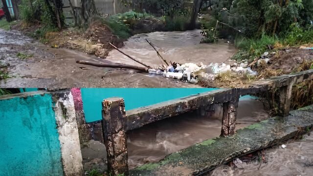 Lluvias aumentan caudal de arroyo que baja de La Represa en Comitán