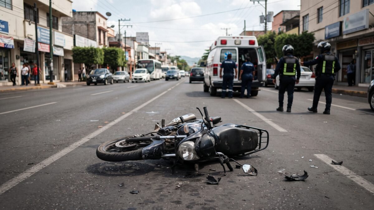 Lo embistió un Jetta y se peló: motorrepartidor quiso ganar el paso en Comitán